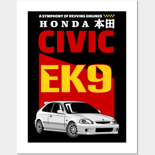 Civic Type R EK9 JDM Car Posters and Art